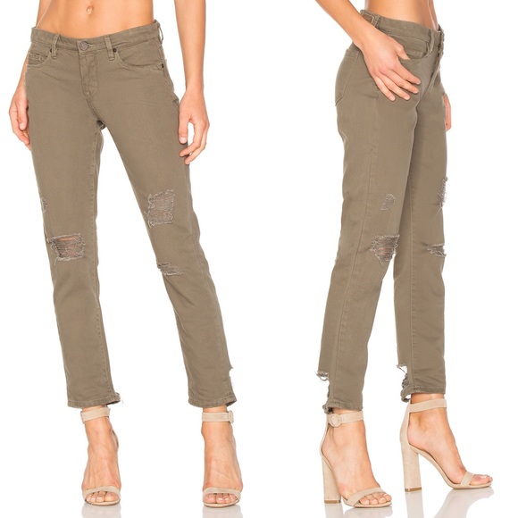 NWT BLANKNYC Distressed Boyfriend Dark Olive - Picture 1 of 4